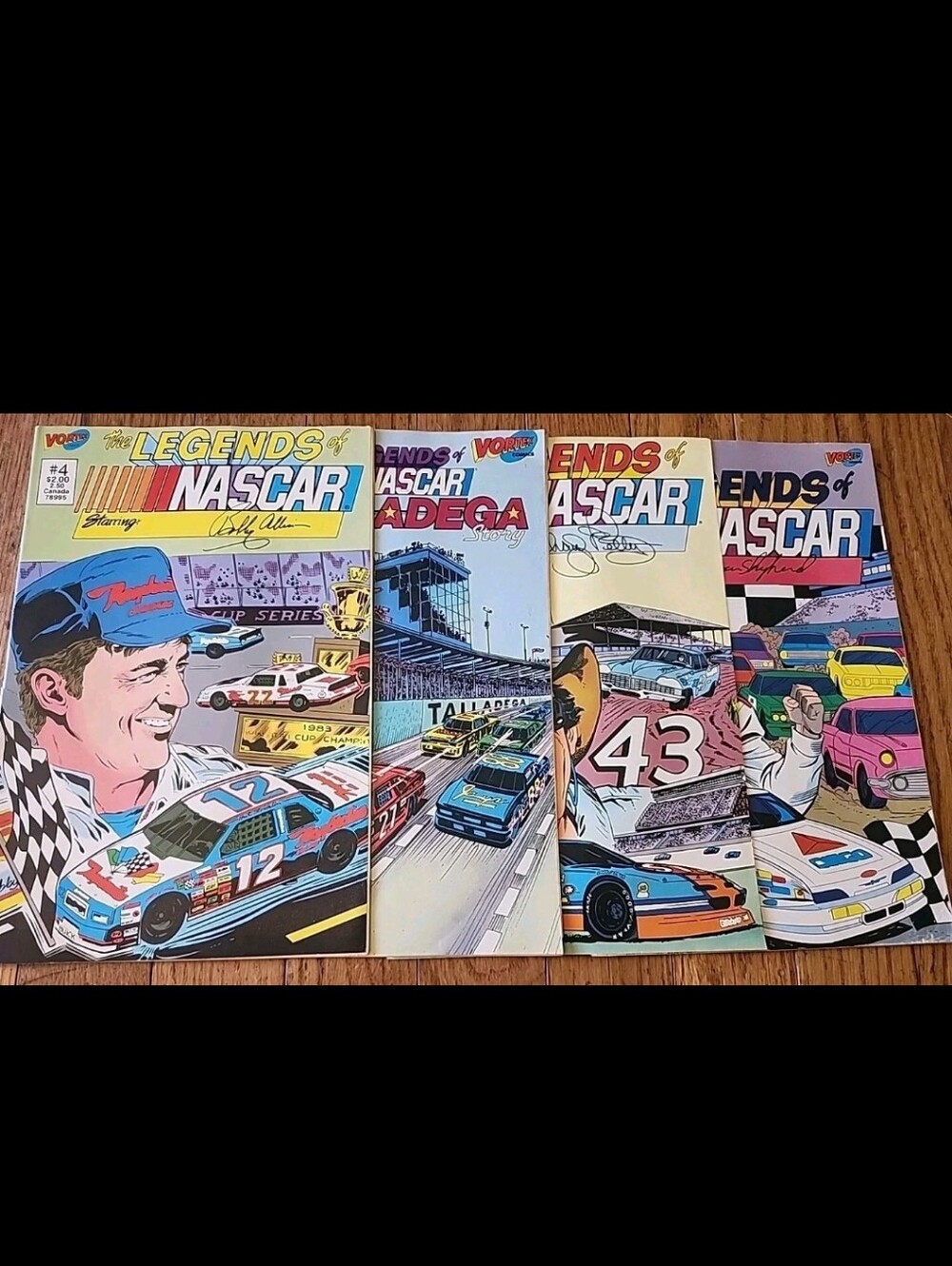 Set Of 4 The Legends Of Nascar Vortex Comics #2, 4, 10, And 11
